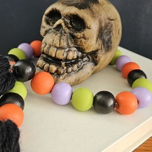 Handmade Halloween Wood Bead Garland
